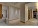 Open-concept living space featuring light wood floors, recessed lighting, and modern design at 3750 S Las Vegas Blvd # 3111, Las Vegas, NV 89158