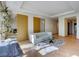 The large living room features modern décor, natural light, and a stunning view of the city skyline at 3750 S Las Vegas Blvd # 3111, Las Vegas, NV 89158
