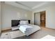 Bright bedroom with a stylish platform bed and an ensuite bathroom at 3750 S Las Vegas Blvd # 3111, Las Vegas, NV 89158