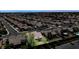 An aerial view of the property highlighting the large backyard and lush landscaping at 401 Obsidian St, Las Vegas, NV 89145