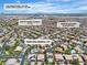 Aerial view of the home in a neighborhood near South Point Casino, Dennis Ortwein Elementary, and the Las Vegas strip at 4196 Balmoral Castle Ct, Las Vegas, NV 89141