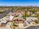 Scenic aerial view of a residential area with the city skyline in the background at 4475 Harmony Ct, Las Vegas, NV 89121