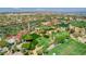 Aerial view displays the clubhouse and park, a scenic escape within a vibrant community at 4845 Santo Romeo St, Las Vegas, NV 89135