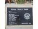 Close-up of the Teton Trails Park sign showing the City of Las Vegas dedication and those involved at 5043 Naff Ridge Dr, Las Vegas, NV 89131