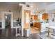 Open kitchen with stainless steel appliances and a breakfast bar, perfect for casual dining at 520 Arrowhead Trl # 1322, Henderson, NV 89015