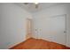 Bedroom featuring wood flooring and closet at 5548 Spearfish Lake Ct, Las Vegas, NV 89148