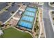 Aerial shot of community tennis courts and dog park at 6432 Linden St, North Las Vegas, NV 89086