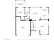 Detailed first floor plan showcasing the layout of the bedrooms, kitchen, and living areas at 9585 Teton Diablo Ave, Las Vegas, NV 89117