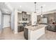 Well-lit kitchen boasting a large island, stainless steel appliances, and stylish cabinetry at 9886 Alpine Style Dr, Las Vegas, NV 89166