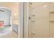 Bathroom features a walk-in shower, vanity, and light, neutral finishes at 1073 Pleasure Ln # 2, Henderson, NV 89002