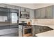 Modern kitchen featuring gray cabinets, stainless steel appliances, and sleek countertops for a contemporary look at 1073 Pleasure Ln # 2, Henderson, NV 89002