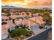 An aerial view of a single-Gathering home showcasing its well-maintained landscaping and overall curb appeal at 1613 Shadow Rock Dr, Las Vegas, NV 89117