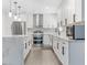 Bright kitchen features stainless steel appliances, double oven, modern white cabinets, and a quartz island at 1700 E Oakey Blvd, Las Vegas, NV 89104