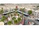 Aerial view of the community with covered parking and a pool at 2040 Mesquite Ln # 203, Laughlin, NV 89029