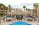 Community pool with outdoor seating and shaded gazebos at 2040 Mesquite Ln # 203, Laughlin, NV 89029
