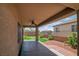 Spacious covered patio overlooking the yard and manicured landscaping at 2529 Flodden St, Henderson, NV 89044