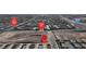 Aerial view of neighborhood featuring key streets and roads with a house location indicated by a pin at 2598 Polar White Ave, North Las Vegas, NV 89086