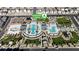 Detailed aerial view of a community park featuring pools, grassy areas, and recreation facilities at 2598 Polar White Ave, North Las Vegas, NV 89086