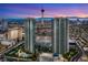 Stunning sunset aerial view with the Stratosphere Tower, city skyline and high-rise residences at 322 Karen Ave # 2201, Las Vegas, NV 89109