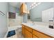 Bathroom with a white countertop vanity, a bathtub, and an attached shower at 3360 National Ave, Pahrump, NV 89048