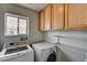 Functional laundry room with modern machines and storage cabinets at 401 Sonoma Valley St, Las Vegas, NV 89144