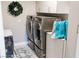 Efficient laundry room with modern washer and dryer, ample storage, and organized space at 7607 Boca Raton Dr, Las Vegas, NV 89113