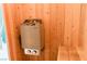 Close-up of a sauna heater against wooden panels at 7607 Boca Raton Dr, Las Vegas, NV 89113