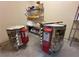 Well-equipped pottery studio with kilns and shelving for organizing supplies at 7669 Fieldfare Dr, North Las Vegas, NV 89084