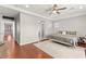 Large main bedroom features a ceiling fan and plenty of closet space at 11274 Civita St, Las Vegas, NV 89141
