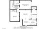 Floor plan showing layout of living spaces, bedrooms, bathroom, and kitchen at 1390 Vegas Valley Dr # 32, Las Vegas, NV 89169