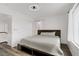 Bedroom features a ceiling fan, wood floors and a double-door closet for plenty of storage at 270 Snowy River Cir, Henderson, NV 89074