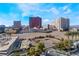 Bright aerial view of The Strip casinos and hotels with a clear blue sky overhead at 2700 Las Vegas Blvd # 610, Las Vegas, NV 89109