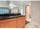 Charming bar area features wooden cabinets, marble countertops and a modern faucet at 2700 Las Vegas Blvd # 610, Las Vegas, NV 89109
