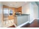 Kitchenette area with stainless appliances, breakfast bar, and lots of storage space at 2700 Las Vegas Blvd # 610, Las Vegas, NV 89109