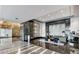 Elegant lobby area with modern furnishings, marble floors, and stylish decor with coffee bar in a high-rise building at 2700 Las Vegas Blvd # 610, Las Vegas, NV 89109