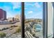 A view of the community pool and city view beyond at 2700 Las Vegas Blvd # 610, Las Vegas, NV 89109