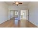 Spacious bedroom featuring ceiling fan and views of house interior at 2725 Cool Lilac Ave, Henderson, NV 89052