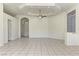 Open living space with recessed lighting, tile floors, and views into other rooms at 2725 Cool Lilac Ave, Henderson, NV 89052