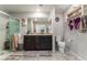 Bathroom with double vanity sinks, a shower, and neutral color scheme at 2935 Saltillo Ln, Las Vegas, NV 89121