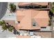 A bird's-eye view shows a roof and mature landscaping in a residential neighborhood at 8316 Joseph Cary Ct, Las Vegas, NV 89145