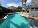 Inviting backyard featuring a sparkling pool and spa, perfect for outdoor relaxation and entertainment at 9485 Supernova Ct, Las Vegas, NV 89123