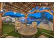 Inviting outdoor seating area with a covered patio, comfortable chairs, and a view of the pool and manicured lawn at 10319 Larkmead Ave, Las Vegas, NV 89149