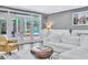 Bright living room with backyard access through glass doors, a fireplace, and contemporary decor at 108 Quail Run Rd, Henderson, NV 89014