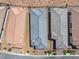 Aerial view of three roofs with various tile and composition shingles at 171 Palm Fox Ct, Henderson, NV 89011
