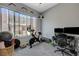 Bright exercise room with workout equipment and scenic views from the large windows at 2124 Pont National Dr, Henderson, NV 89044
