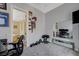 Spacious office featuring mirrored wall, a home gym and views of the bathroom at 2124 Pont National Dr, Henderson, NV 89044