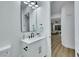 Bathroom with modern fixtures and a white vanity with marble countertop at 2873 Knoxville Ct, Henderson, NV 89052