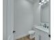 Powder room featuring a modern vanity with light countertop and fixtures at 2873 Knoxville Ct, Henderson, NV 89052
