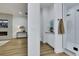 This bathroom leads to the main bedroom and features a glass shower enclosure at 2873 Knoxville Ct, Henderson, NV 89052