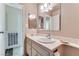 Bathroom features a single sink vanity with marble-look countertop at 3382 Berwyck St, Las Vegas, NV 89121